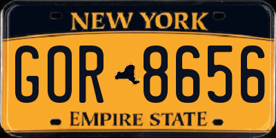 NY license plate GOR8656