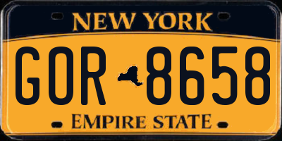 NY license plate GOR8658
