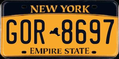 NY license plate GOR8697