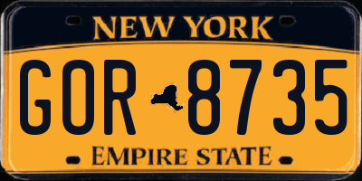 NY license plate GOR8735