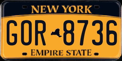 NY license plate GOR8736