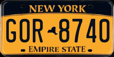 NY license plate GOR8740