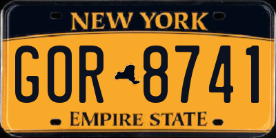 NY license plate GOR8741