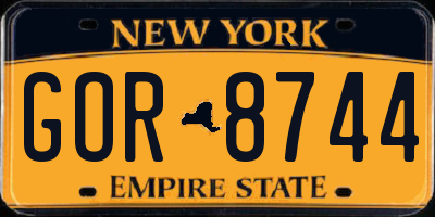 NY license plate GOR8744