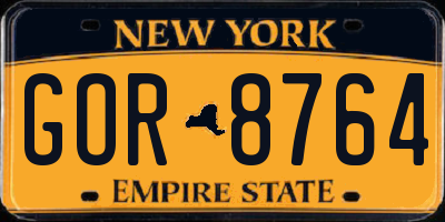 NY license plate GOR8764