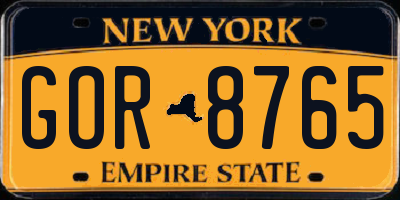 NY license plate GOR8765