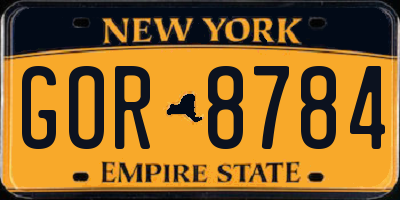 NY license plate GOR8784