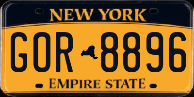 NY license plate GOR8896