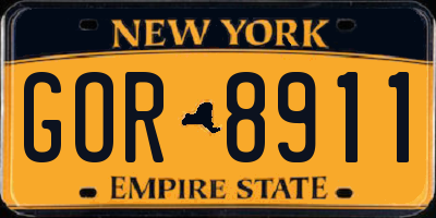 NY license plate GOR8911