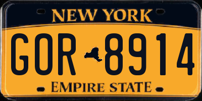 NY license plate GOR8914