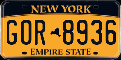 NY license plate GOR8936