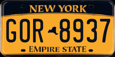 NY license plate GOR8937