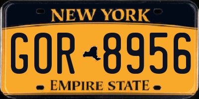 NY license plate GOR8956