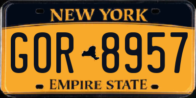 NY license plate GOR8957