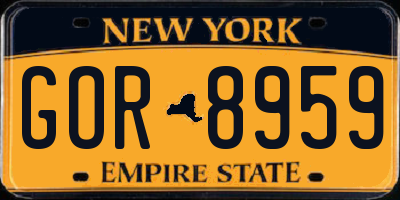 NY license plate GOR8959