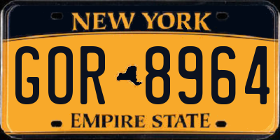 NY license plate GOR8964