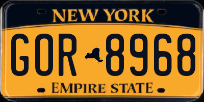 NY license plate GOR8968