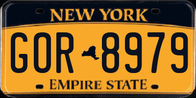 NY license plate GOR8979