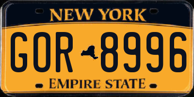NY license plate GOR8996
