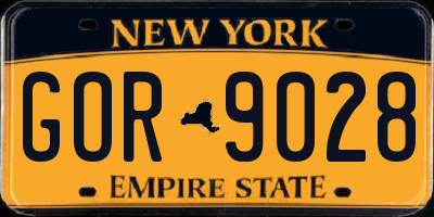 NY license plate GOR9028