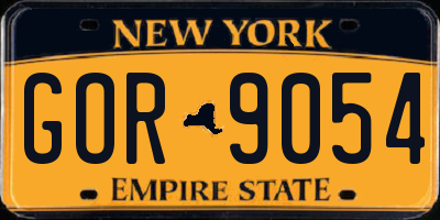 NY license plate GOR9054