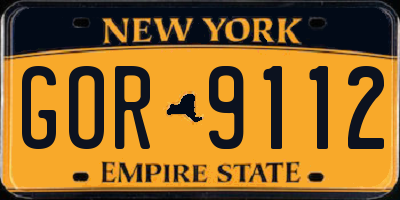 NY license plate GOR9112