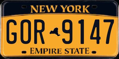 NY license plate GOR9147