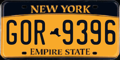NY license plate GOR9396