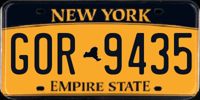 NY license plate GOR9435