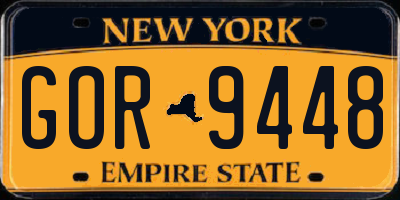 NY license plate GOR9448