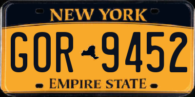 NY license plate GOR9452