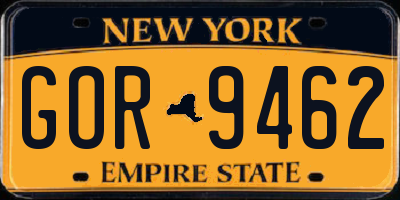 NY license plate GOR9462