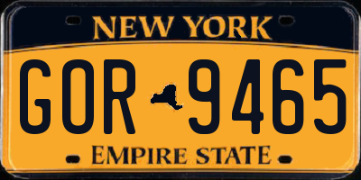 NY license plate GOR9465