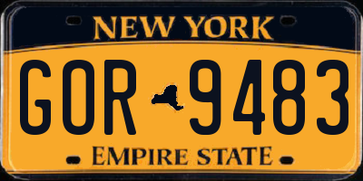 NY license plate GOR9483