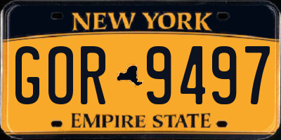 NY license plate GOR9497