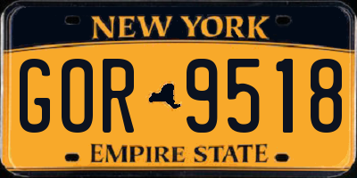 NY license plate GOR9518