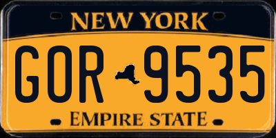 NY license plate GOR9535