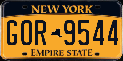 NY license plate GOR9544