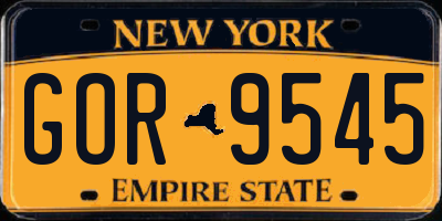 NY license plate GOR9545