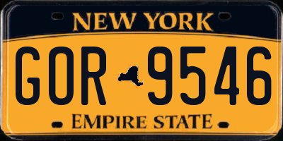 NY license plate GOR9546
