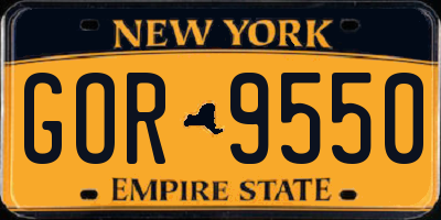 NY license plate GOR9550