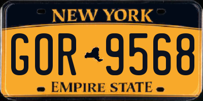 NY license plate GOR9568
