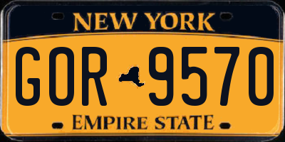 NY license plate GOR9570