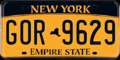 NY license plate GOR9629