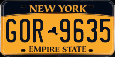 NY license plate GOR9635