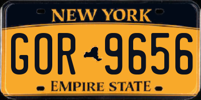NY license plate GOR9656