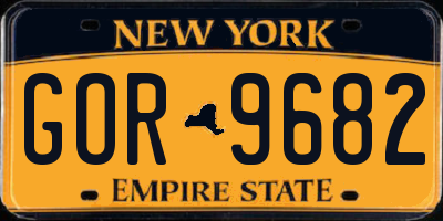 NY license plate GOR9682