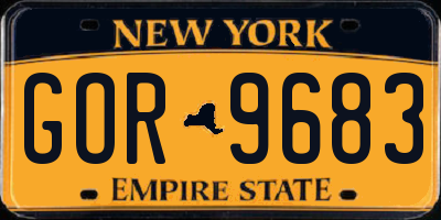 NY license plate GOR9683