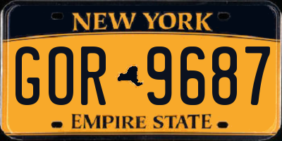 NY license plate GOR9687