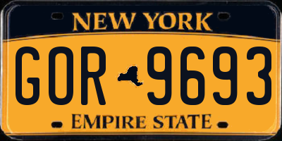 NY license plate GOR9693